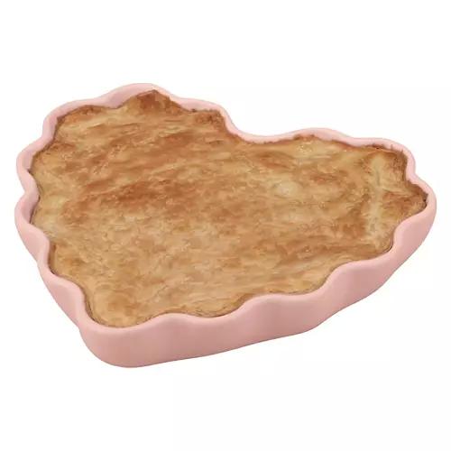 Valentine's Day Scalloped Ceramic Bakeware - Pie Dish, Pink