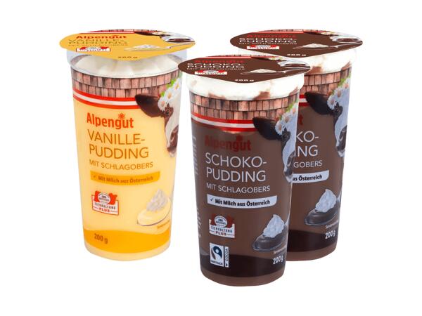 Pudding mit Schlagobers