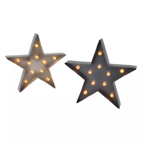 12" LED Metal Star - Silver/Blue, 2 pack
