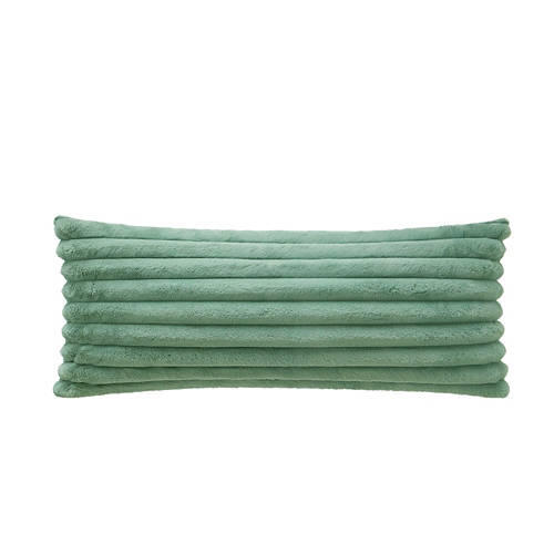 20" x 48" Faux Fur Body Pillow, Green Ribbed