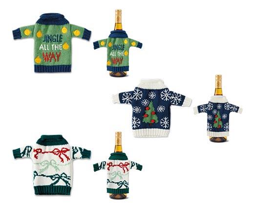 Merry Moments Ugly Sweater Wine Bottle Cover