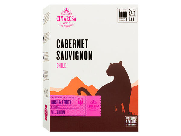 CIMAROSA Cabernet Sauvignon Chile 3,0-l-Bag-in-Box trocken, Rotwein 2021