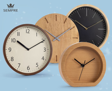 SEMPRE Holz Tisch- oder Wanduhr