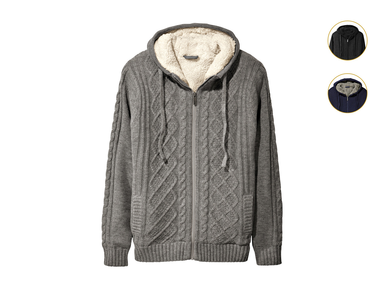 Livergy Fleece Lined Knitted Hoodie1