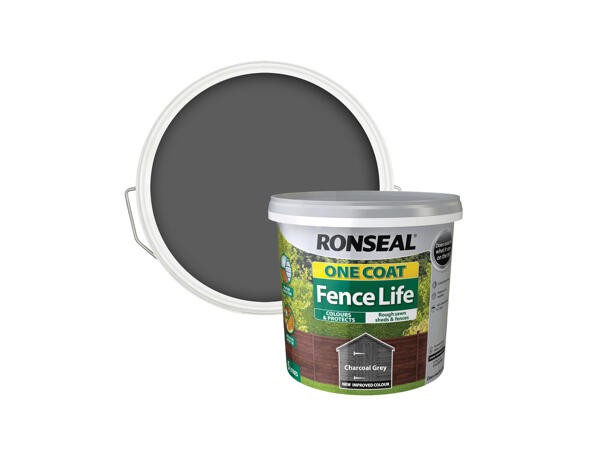 Ronseal 5L One Coat Fence Life - Charcoal Grey