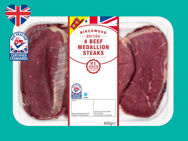 Birchwood 4 British Beef 21-Day Matured Medallion Steaks