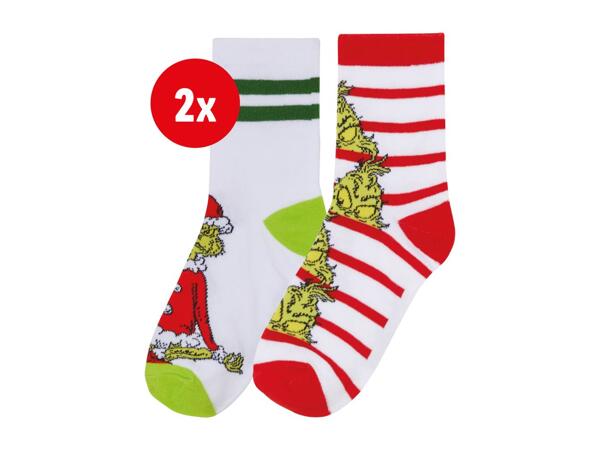 Kids' socks, 2 pairs "Grinch"