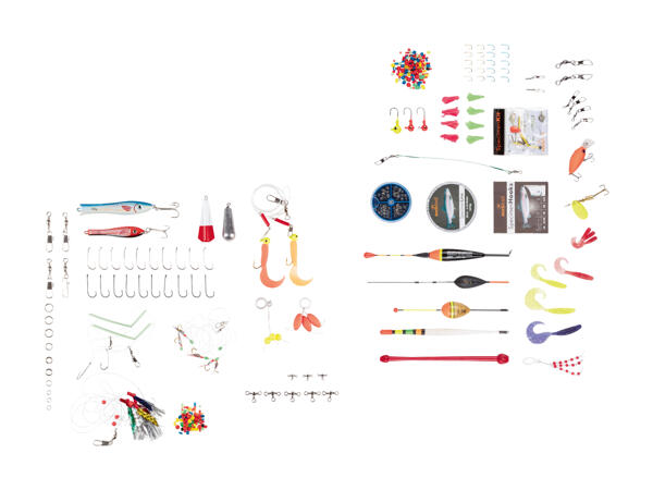 Scatola con accessori da pesca