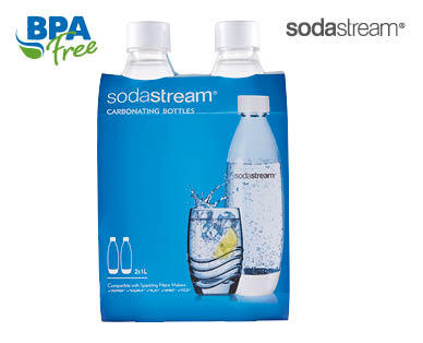 SODASTREAM 1L Carbonating Bottles 2 Pack – White