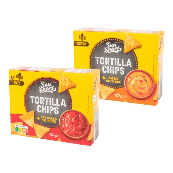SUNSNACKS(R) 				Chips tortilla avec sauce dip
