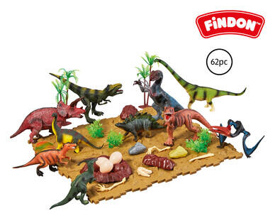4pc Construction Truck Set or 62pc Dinosaur Playset