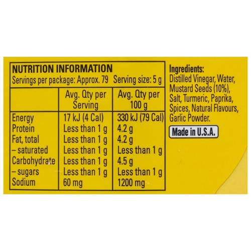 Yellow Mustard 396g