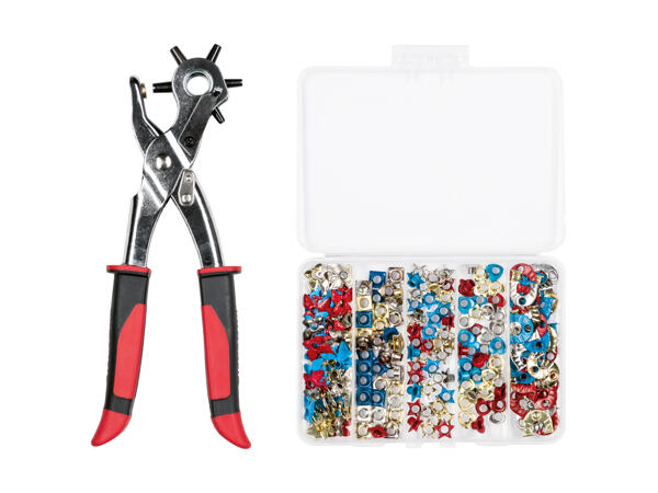 Set avec pince perforatrice et pince à œillets, 202 pièces