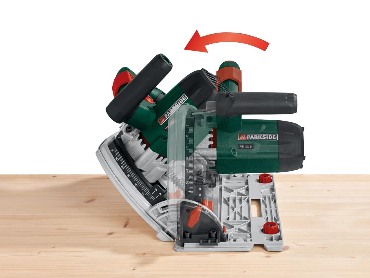 Parkside 1200W Plunge Saw with Guide Rail1