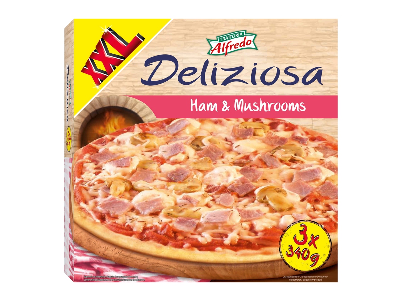 Pizza jambon & champignons XXL