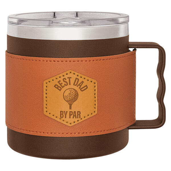 Crofton Brown Best Dad By Par Leather Wrapped Mug