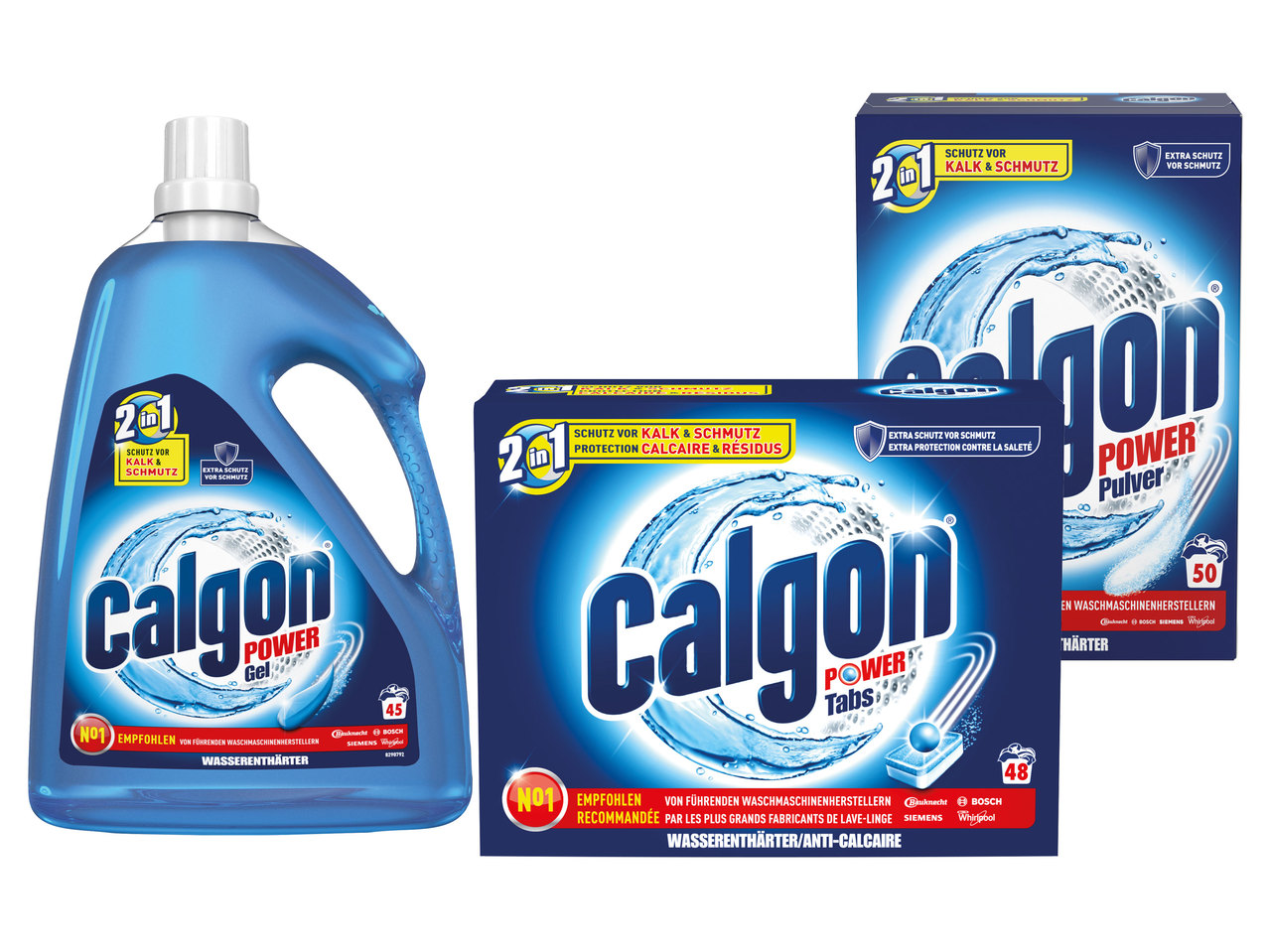 CALGON Wasserenthärter Gel, Pulver oder Tabs