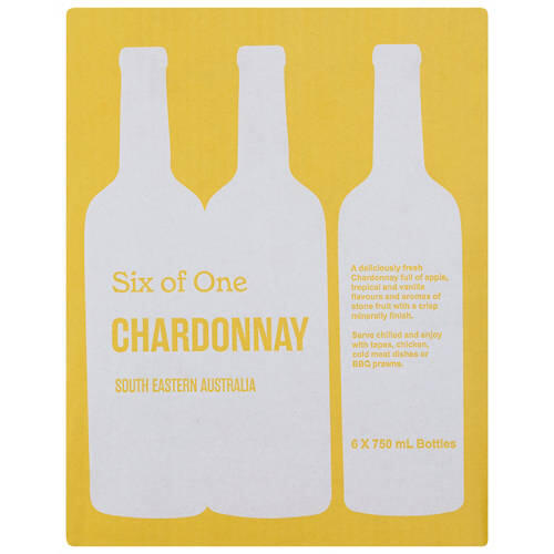 Chardonnay Cleanskins 6 Pack 750mL