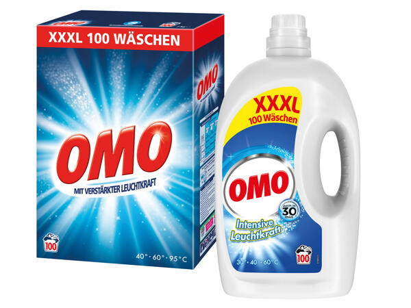 Omo Pulver oder Flüssigwaschmittel