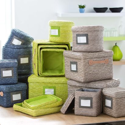Rattan-Aufbewahrungsboxen, 3 St.