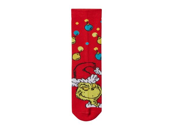 Kids' Red & Green Grinch Socks - 2 Pairs