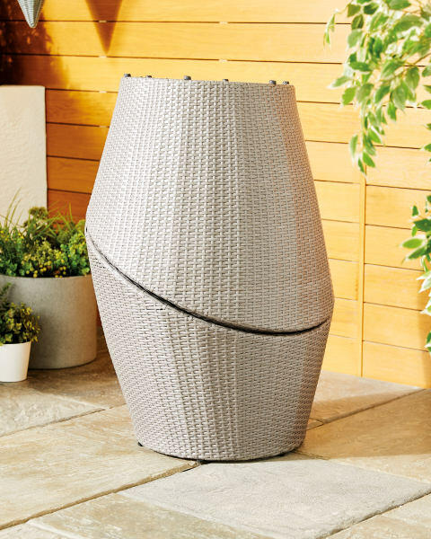 Grey/Cream Egg Rattan Bistro Set