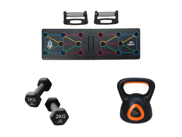 Deska na kliky / Činka, 2 x 2 kg / Kettlebell, 10 kg