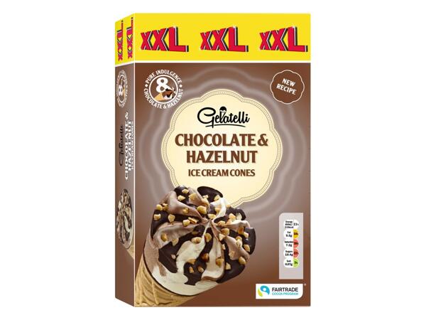 XXL Chocolate & Hazelnut Ice Cream Cones