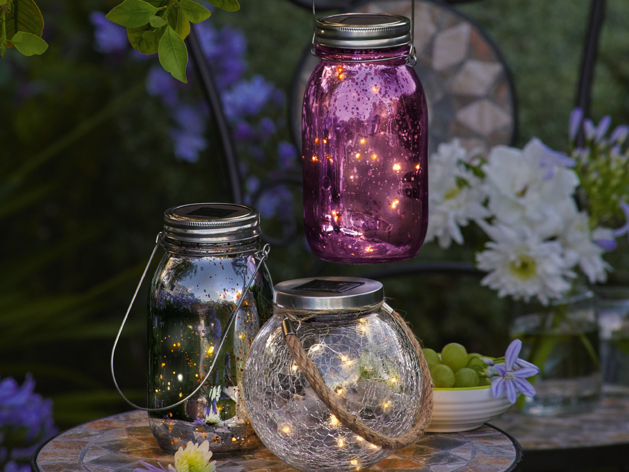 MELINERA(R) LED-solcellelampe af glas