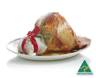 SPECIALLY SELECTED TRIPLE SMOKED HALF LEG HAM PER KG