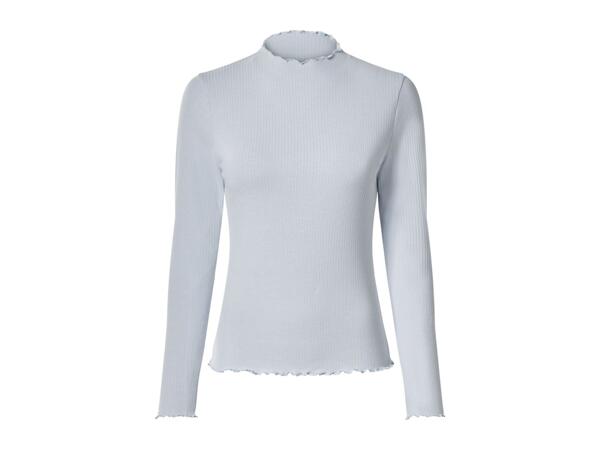 Esmara Ladies' Blue Long Sleeve Ribbed Tops - 2 Pack