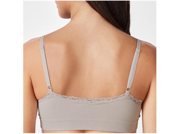 Ladies' ribbed bra with lace