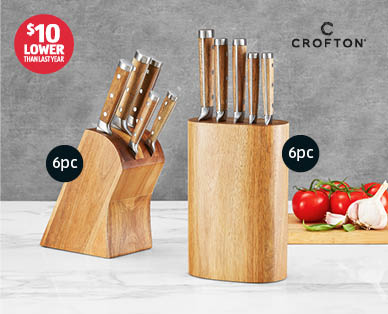 Premium Acacia Wood Knife Block 6 Piece