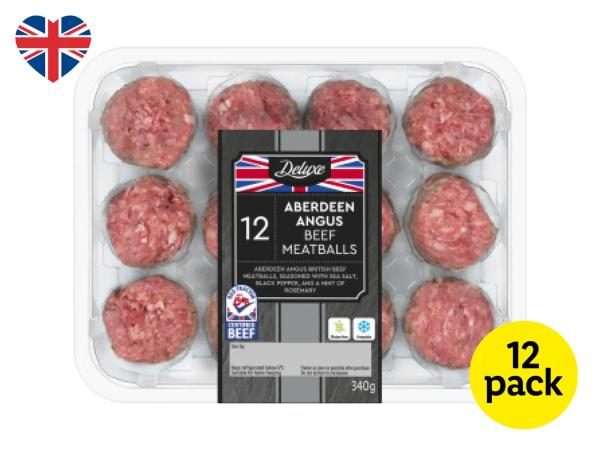 Deluxe 12 Aberdeen Angus British Beef Meatballs 340g