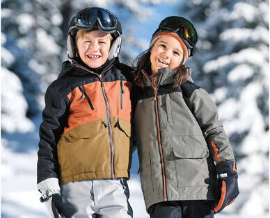 Children's Snow Jacket - Printed Navy, Khaki or Panelled
