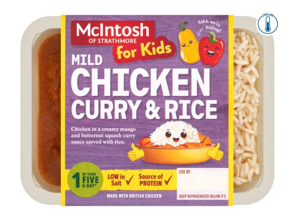 McIntosh of Strathmore Kidz Mild Chicken Curry with rice 235g
