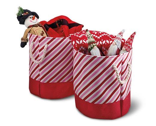 Huntington Home Holiday Canvas Bins