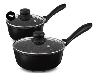 Stone Finish 2pc Saucepan Set