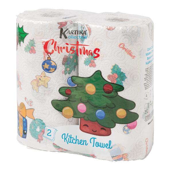 KARTIKA(R) 				Rouleaux d'essuie-tout avec motif de Noël, 2 pcs