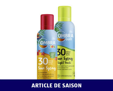 OMBRA SUN
ASSORTIMENT DE SPRAY SOLAIRE IP 30