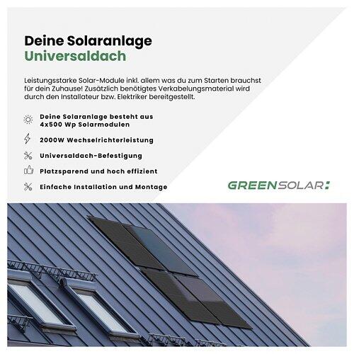 GREEN SOLAR Green Solar Solarkraftwerk Universaldach 2000/2000