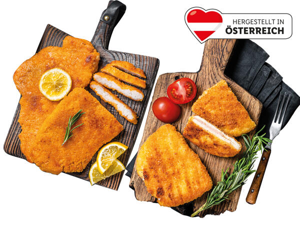 Frisches Wiener Schnitzel vom Schwein oder Cordon Bleu vom Schweinekarree