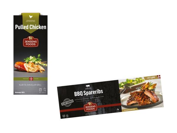 JENSENS Pulled chicken eller spareribs