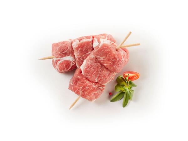 Pork and cheese skewers
