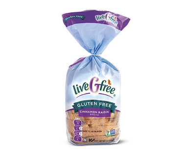 liveGfreeCinnamon Raisin or Seeds & Grains Gluten Free Bread