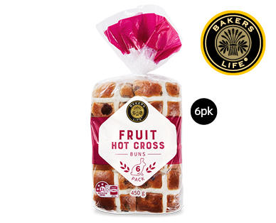 Fruit Hot Cross Buns 6pk