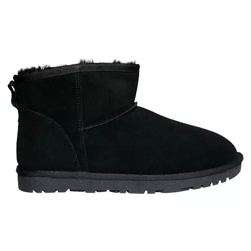 Ladies Genuine Suede Boots - Black, 7