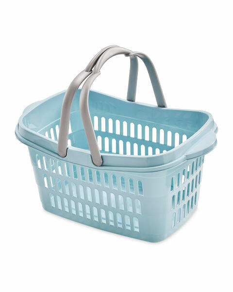 Blue Grid Walls Shopping Basket