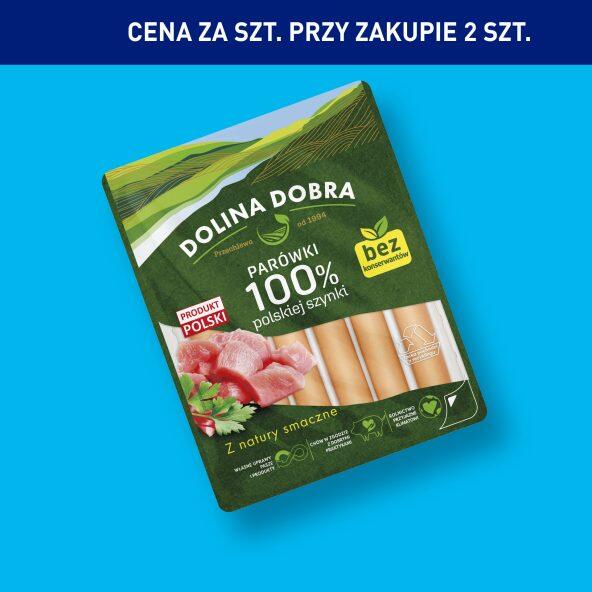 Parówki 100% mięsa z szynki wieprzowej