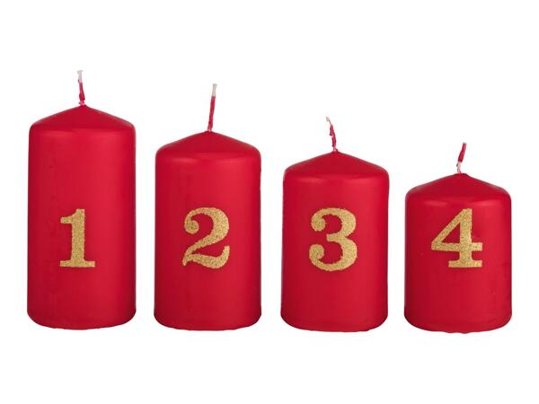 Livarno Home Advent Candles - 4 Pieces